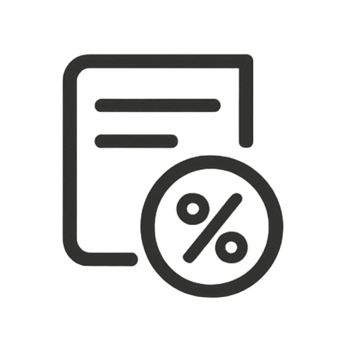 Logotipo do site Retenção na Fonte, com ícone de documento e símbolo de porcentagem ao lado do nome retencaonafonte.com.br.
